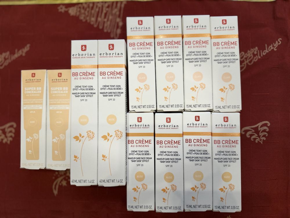 Erborian, nud 40 та 15 ml, cleir 15 ml, concealer