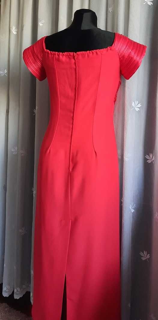 Tania Bryer Idealna Luksusowa suknia balowa wieczorowa czerwona 38