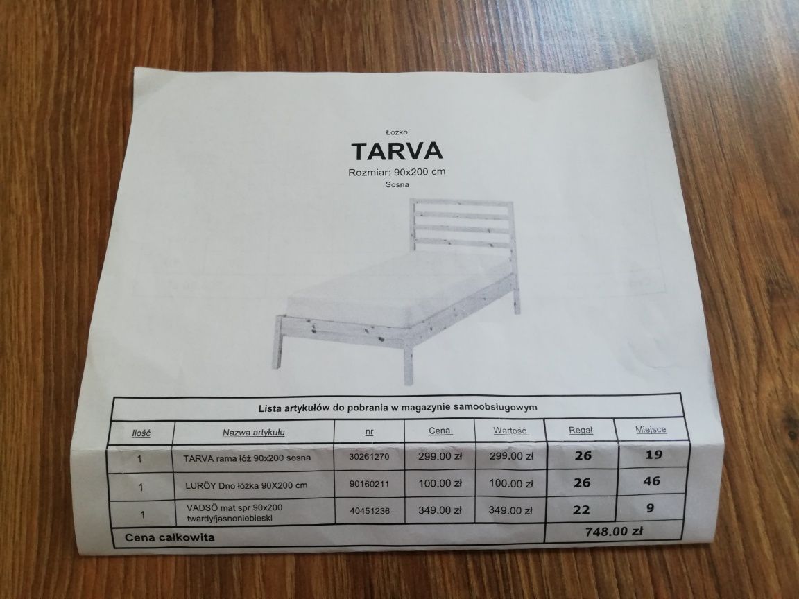 Łóżko Tarva (Ikea)