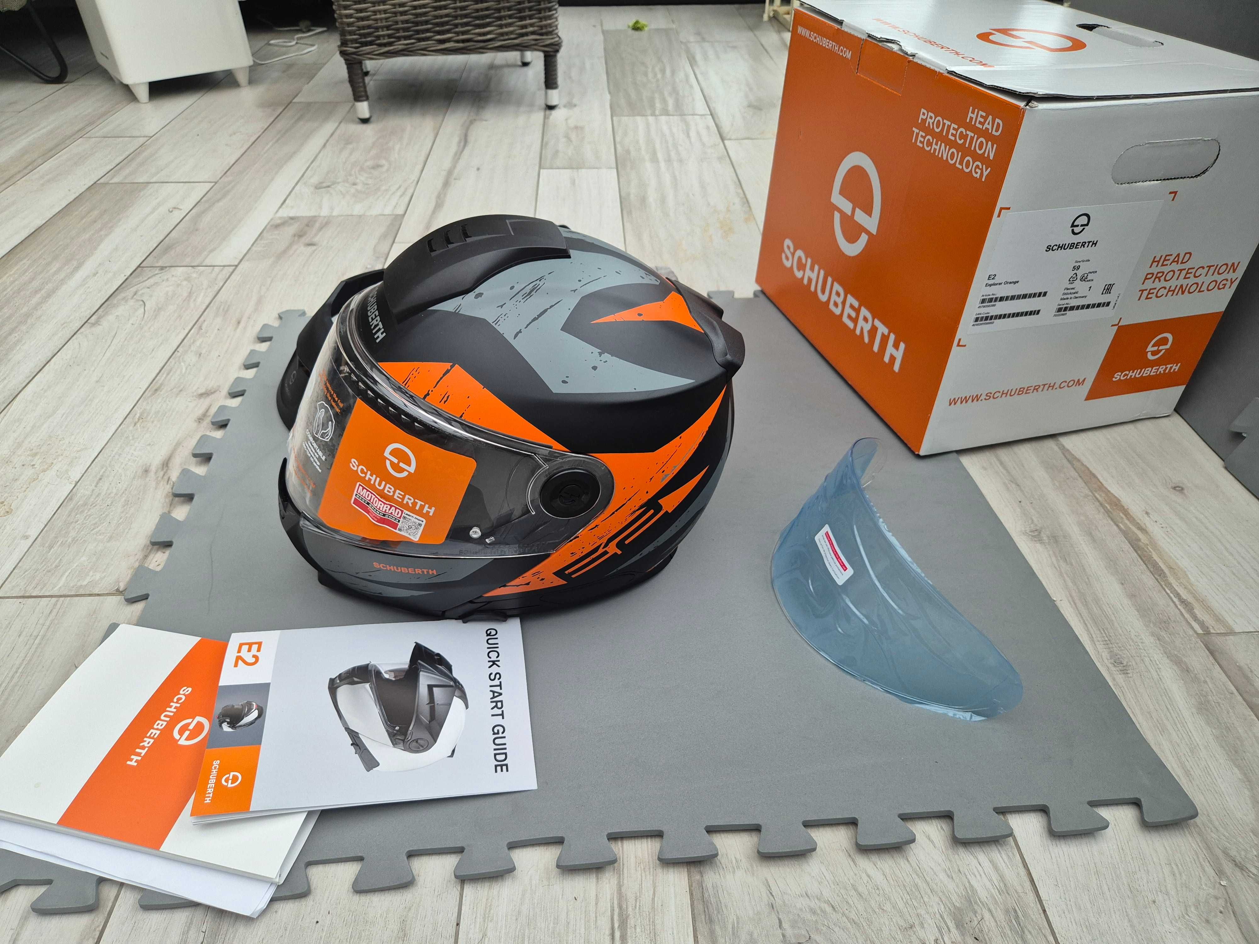 Kask szczękowy Schuberth E2 Explorer pomarańczowy rozmiar L