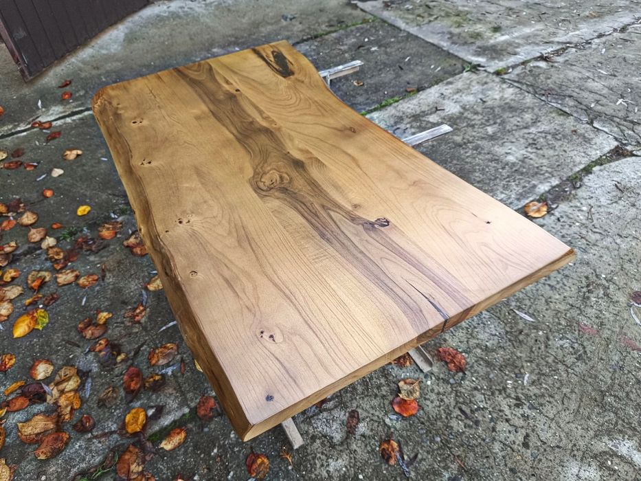 Blat orzech•124x63-68• Live Edge na stół biurko ławę stolik kawowy