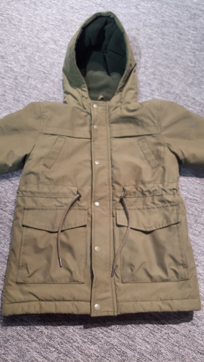 Kurtka zimowa chlopięca parka khaki r.104