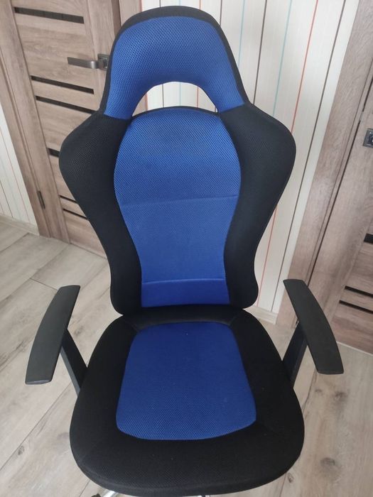 Крісло геймерське SNERTINGE чорний/синій