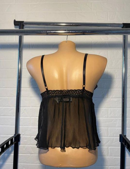 Чорний плісірований вінтажний пеньюар  marilyn monroe