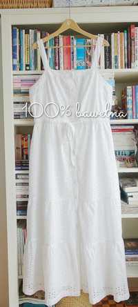gap długa biała haftowana sukienka bawełna 44 nowa