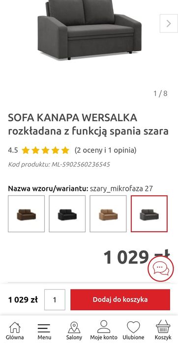 Fotel 2 osobowy z funkcją spania