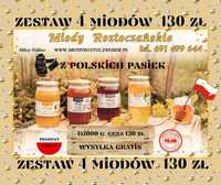 Zestaw miodów  4 x 1000 g