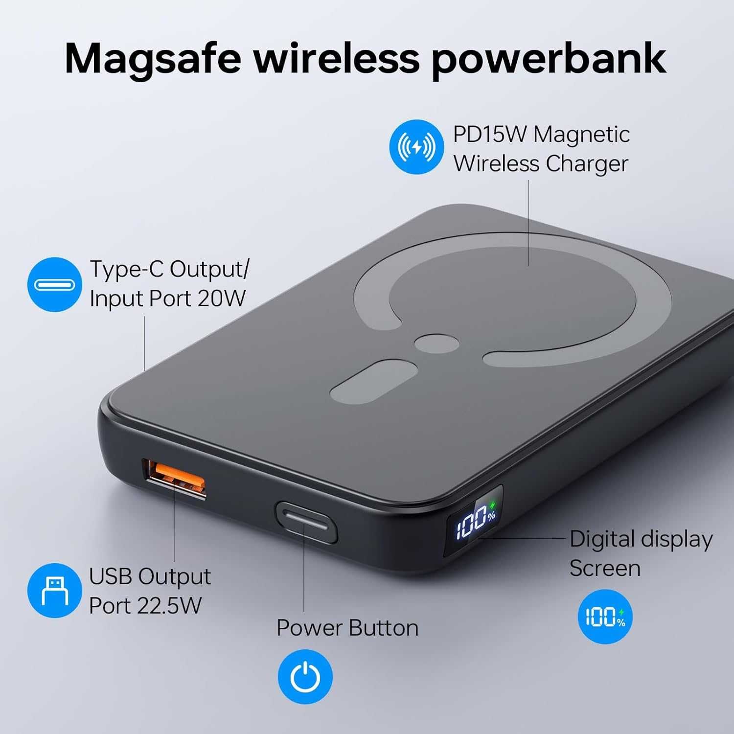 Powerbank eissix w16 indukcyjny 12000mhn Iphone iPad Samsung