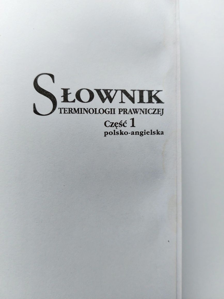 Słownik Terminologii Prawniczej Część 1 Polsko-Angielska Ewa Ożga