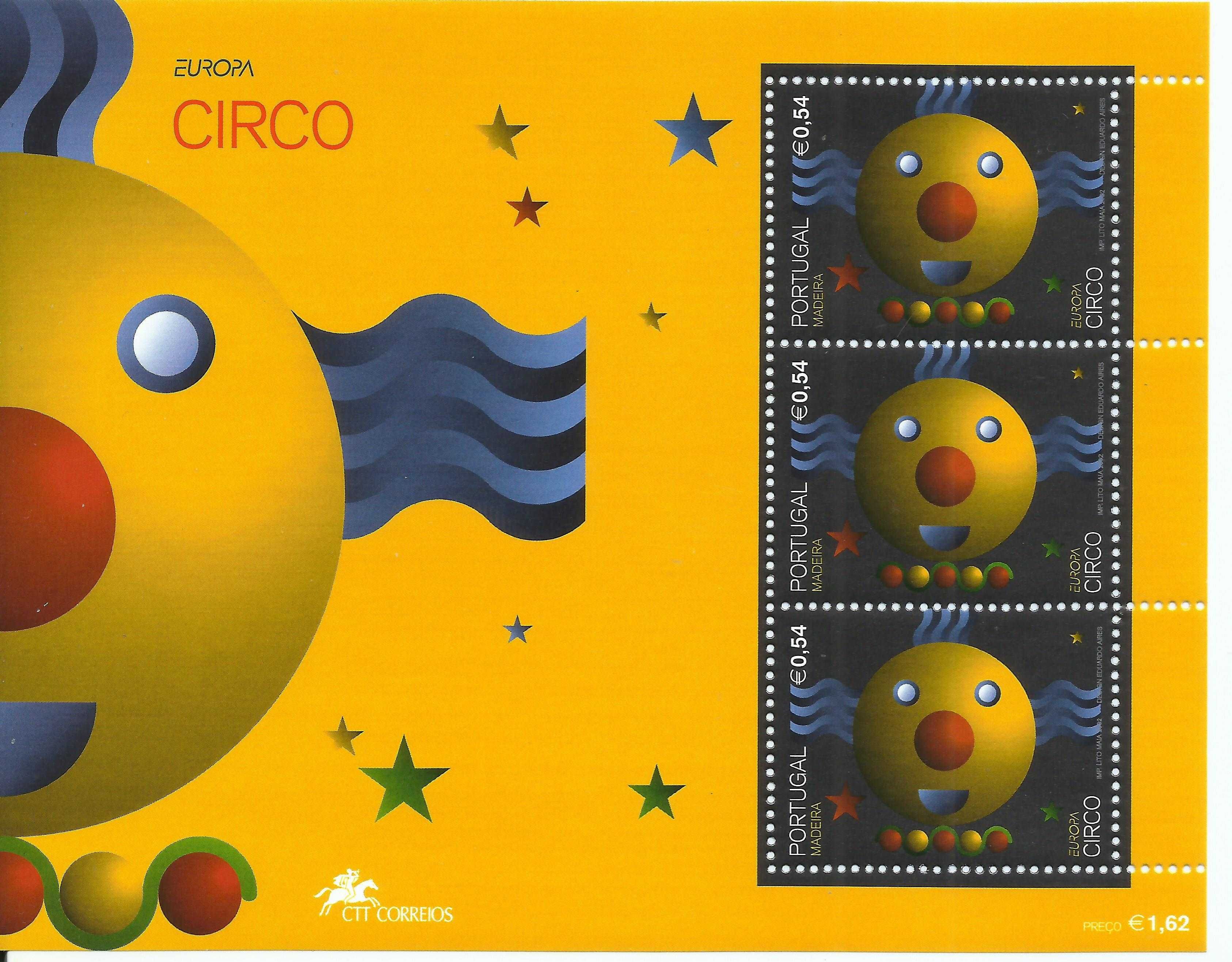 Selos portugueses – 3 blocos, Europa – O Circo, 2002 - Novos