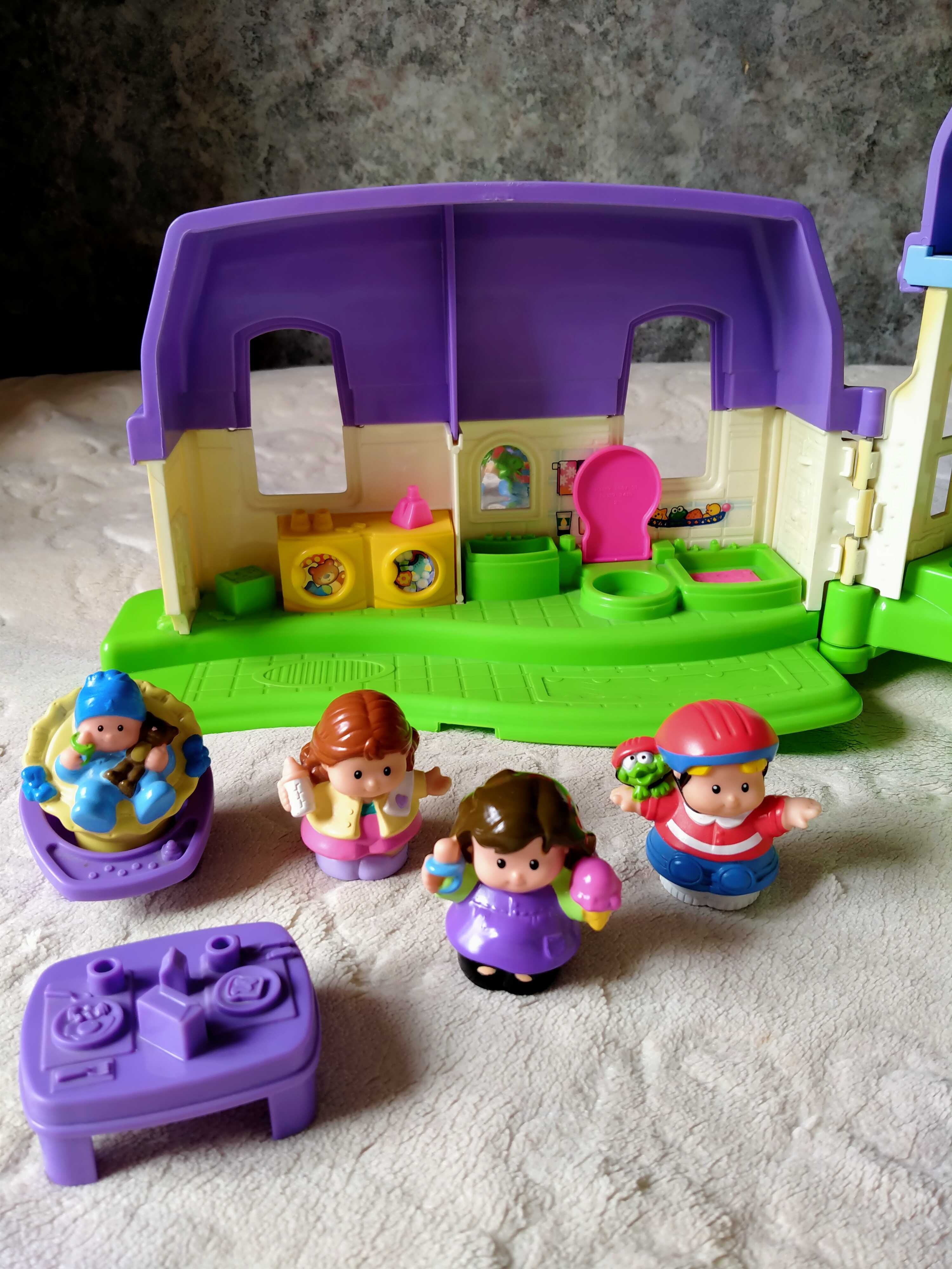 Fisher Price Little People Interaktywny Domek+Autko+6 figurek