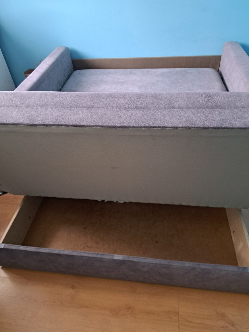 Kanapa sofa rozkładana szara