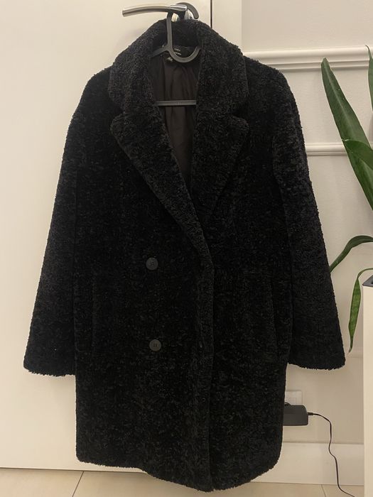 Zara sztuczne futerko czarne xs