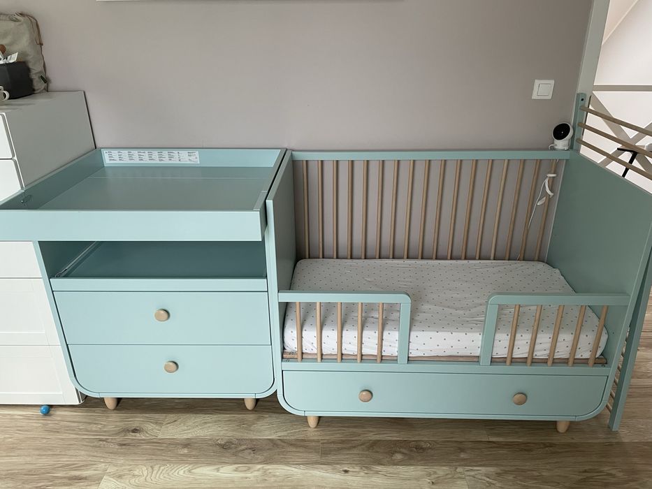 IKEA MYLLRA łóżeczko z szufladą komoda z przewijakiem przewijak