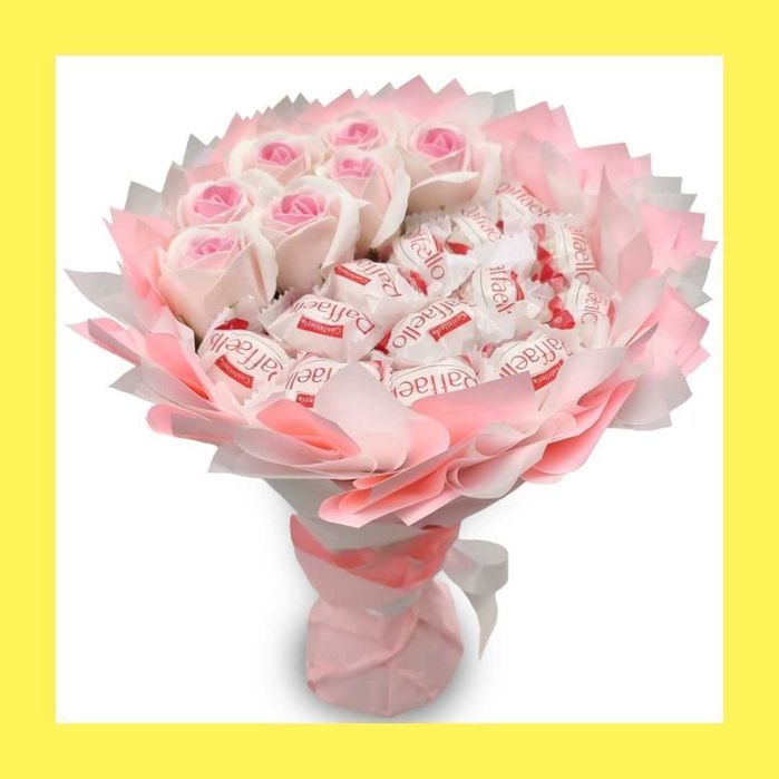 Bukiet mydlany kwiaty mydlane róże, Prezent Urodziny, Ślub, Komunia