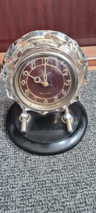 Zegar radziecki kryształowy antyk Majak