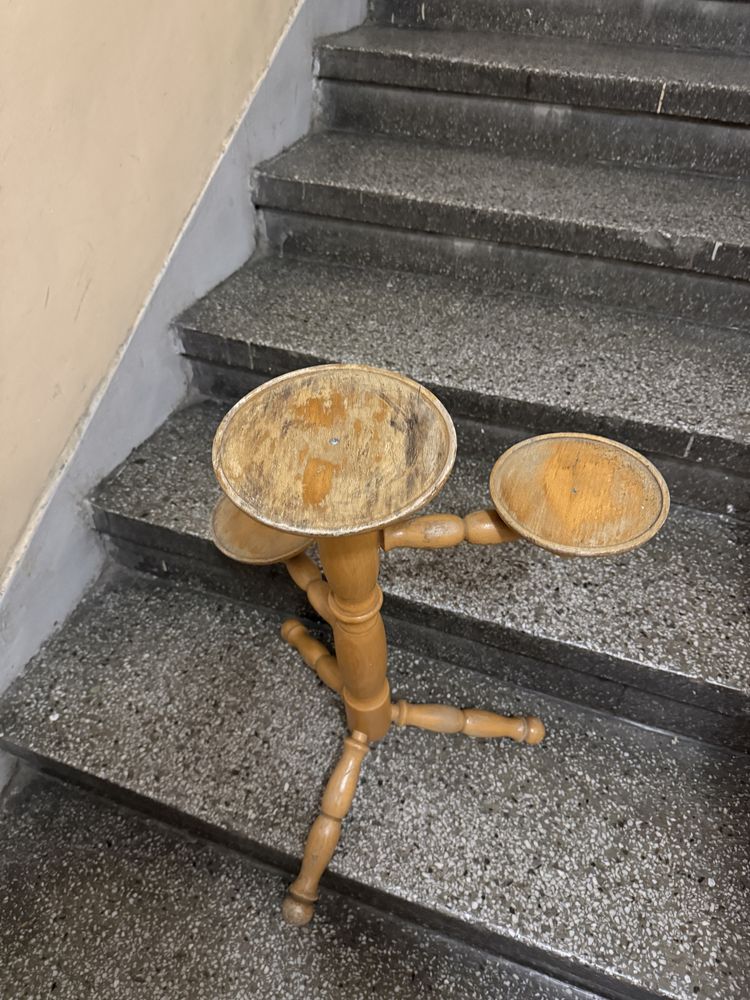 drewniany kwietnik vintage prl