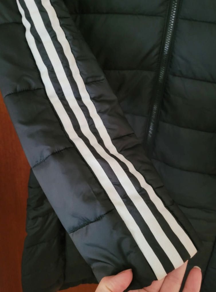 Płaszcz długa kurtka Adidas, Hooded Premium Long, 38 40