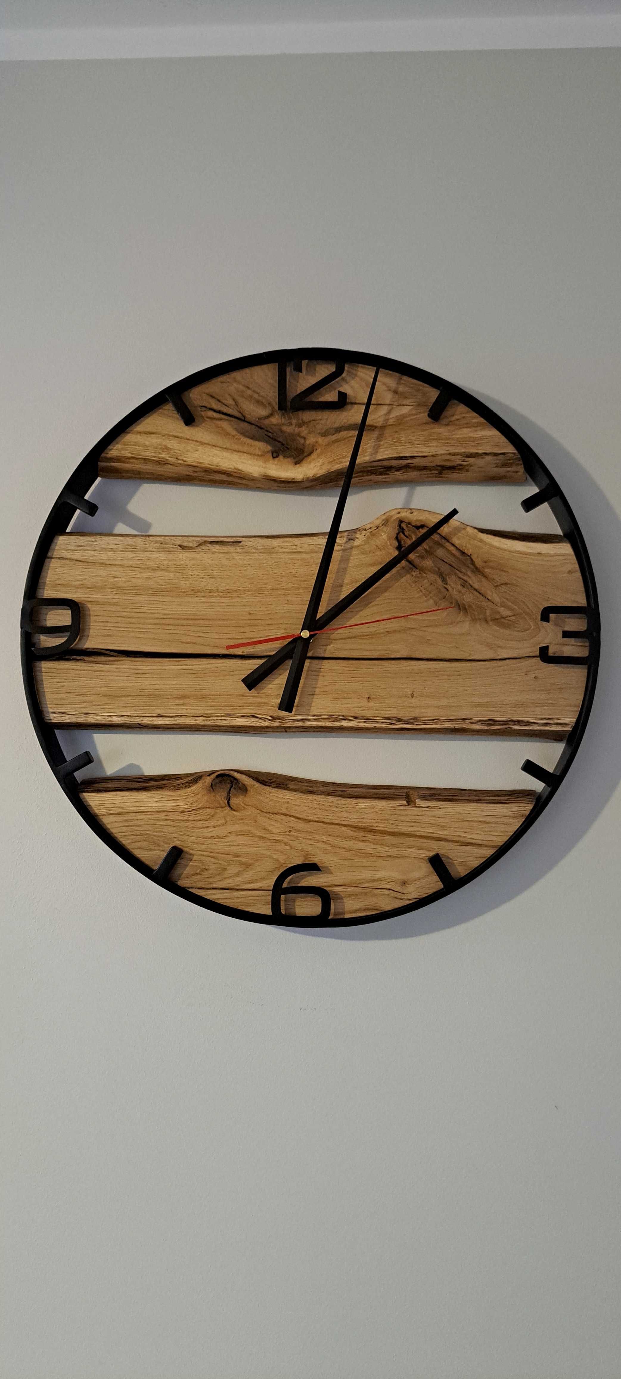 Zegar scienny  loft drewniany