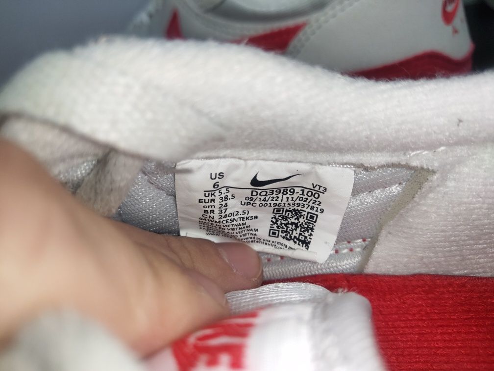 Жіночі кросівки NIKE Air Max 1'86 OG "White University Red 38.5р 24см