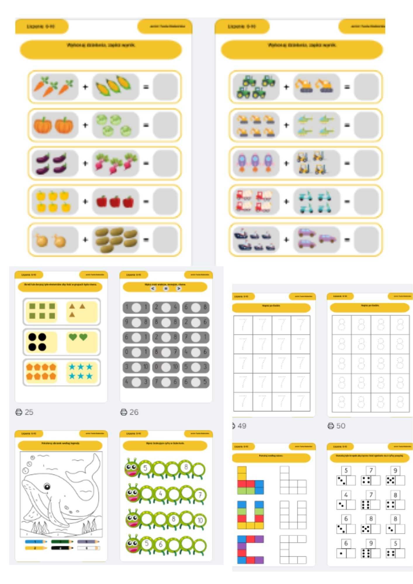 wielorazowy zeszyt zadania matematyczne 0-10