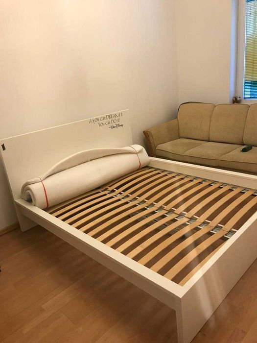 Łóżko 160х200 białe, podwójne , używane z materacem(5sm)