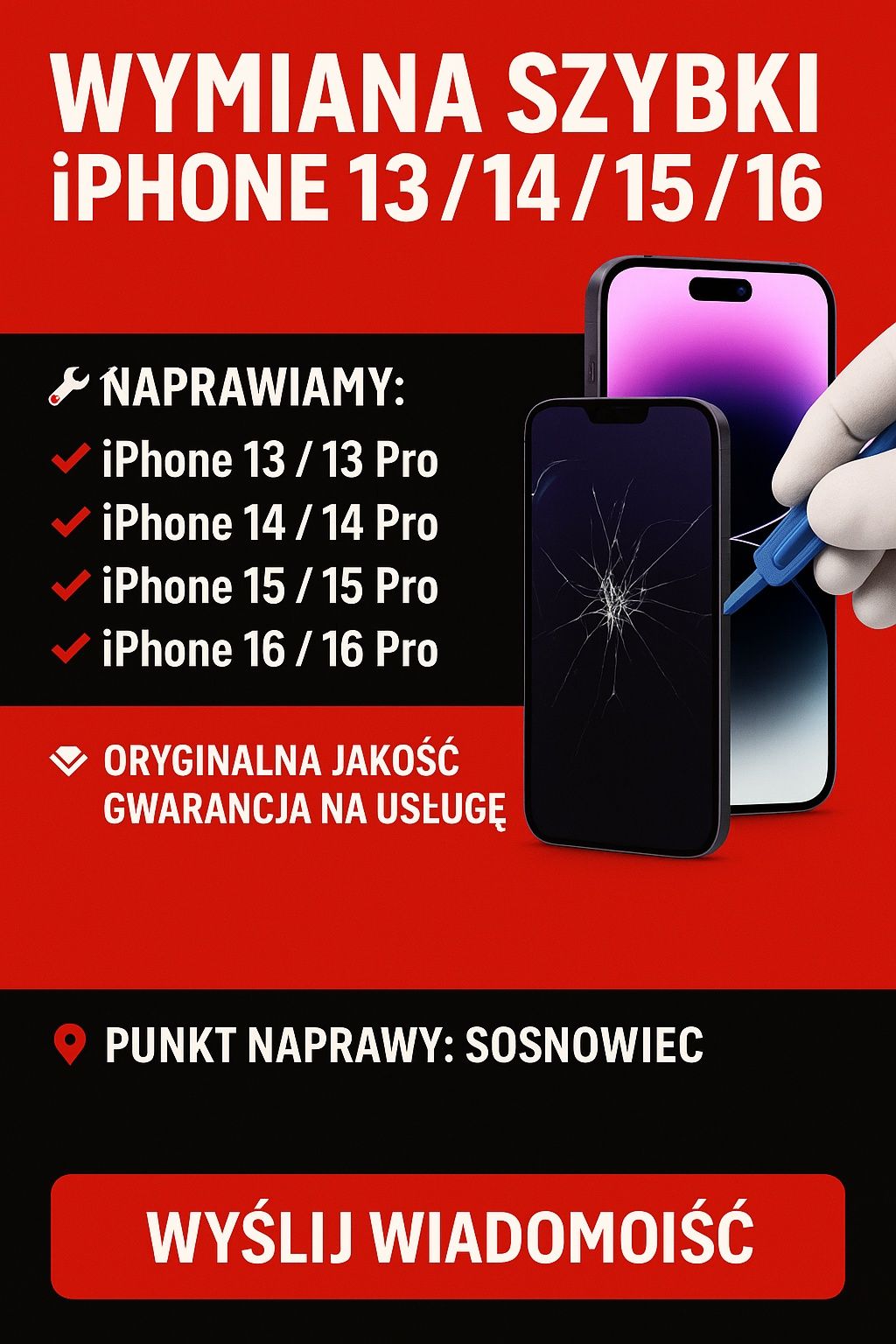 Serwis Telefonów wymiana szybek, wyświetlaczy i inne naprawy