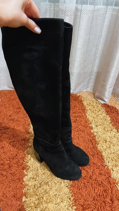 Сапоги Ботфорты Замшевые