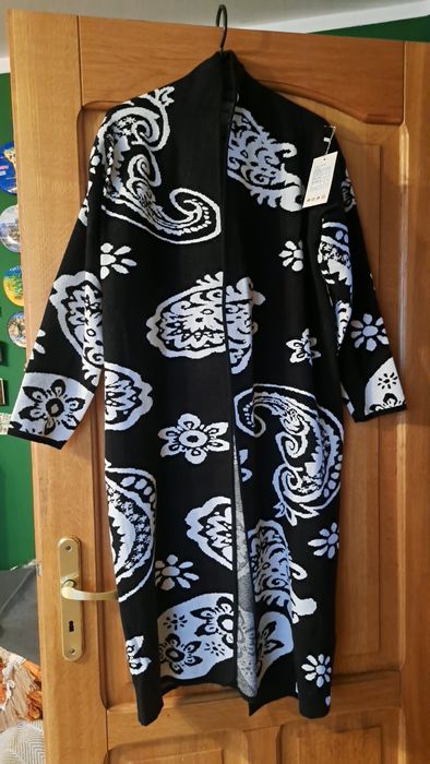 Kardigan czarno-biały