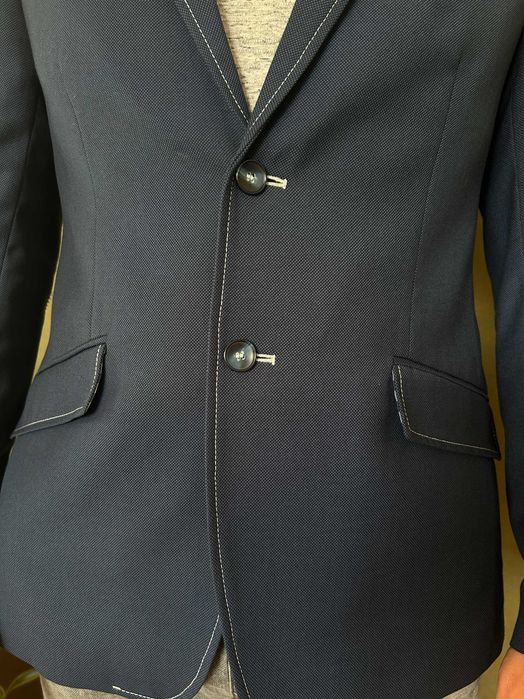 Granatowa męska marynarka elegancka na co dzień 188/52