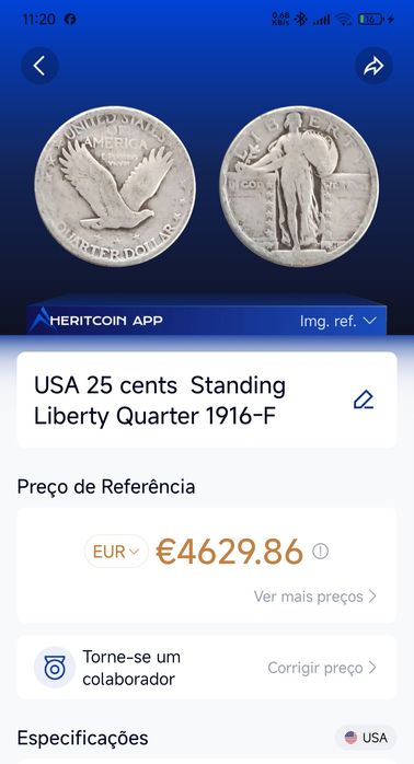 Moeda em Prata 0,900 U.S.A