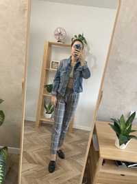 Kurtka dżinsowa denim H&M basic klasyczna ciemno niebieska XS