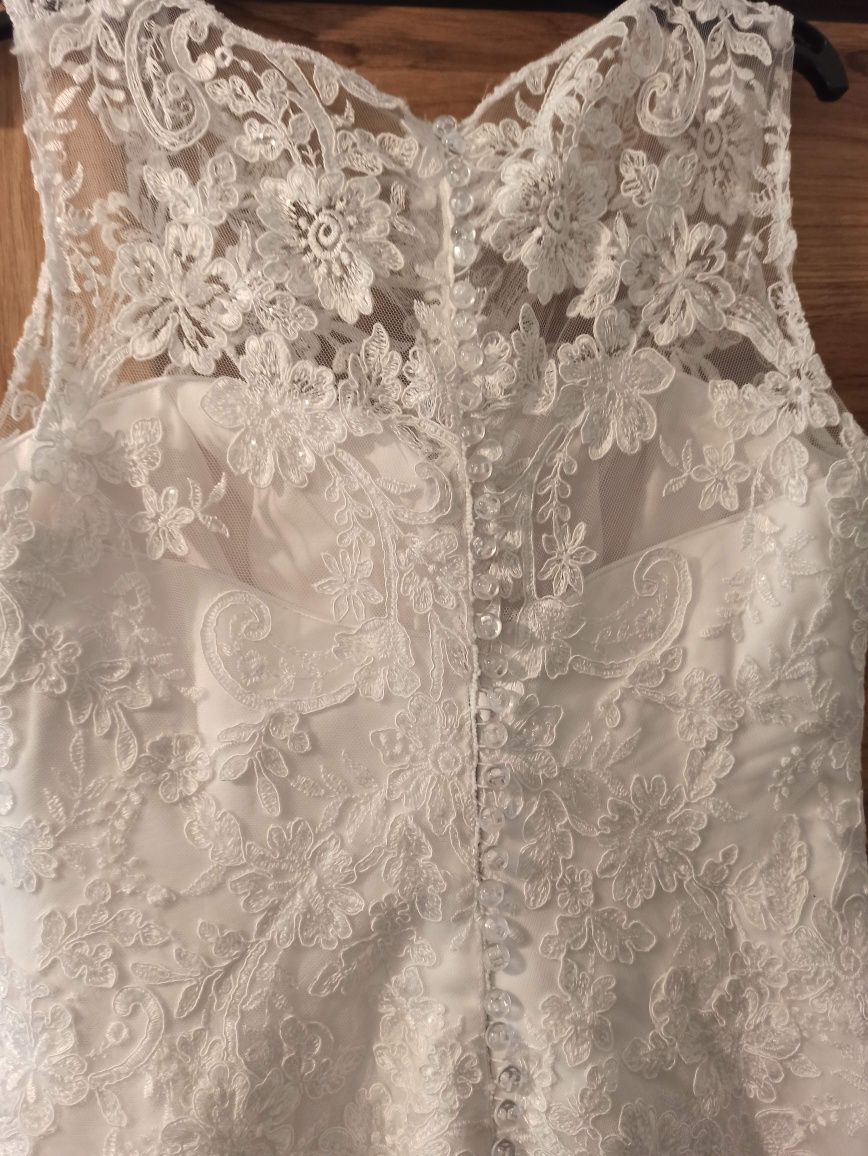 Biała suknia ślubna tiul koronka rozmiar L wzrost 164 cm