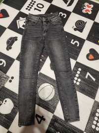 Spodnie rurki jeansy szare cieniowane wysoki stan m.sara xs xxs 25