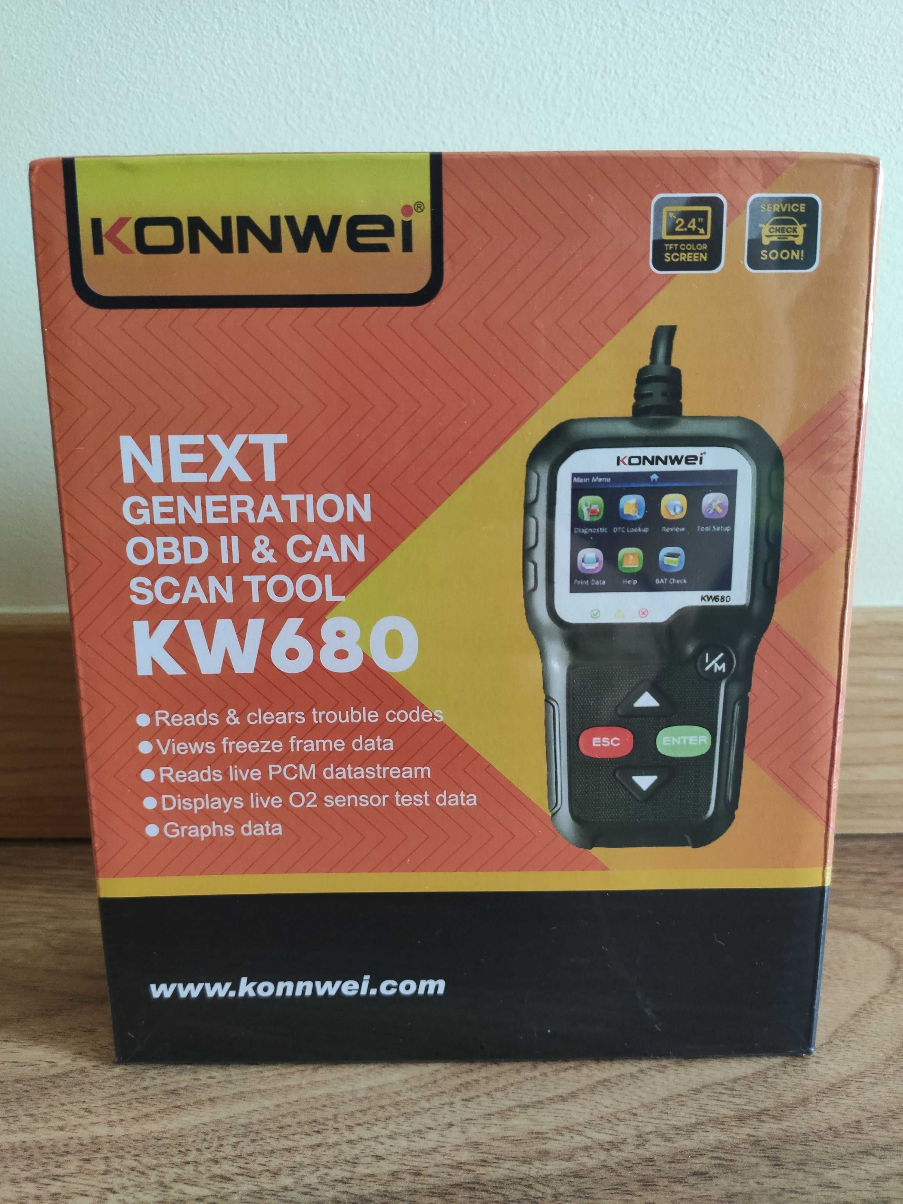 Máquina diagnóstico KONNWEI KW680 OBD2 erros scanner leitor obd