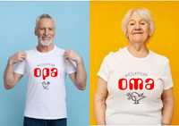 ZESTAW Koszulka dla Opy i Omy śląskie koszulki na Dzień Babci I Dziadk
