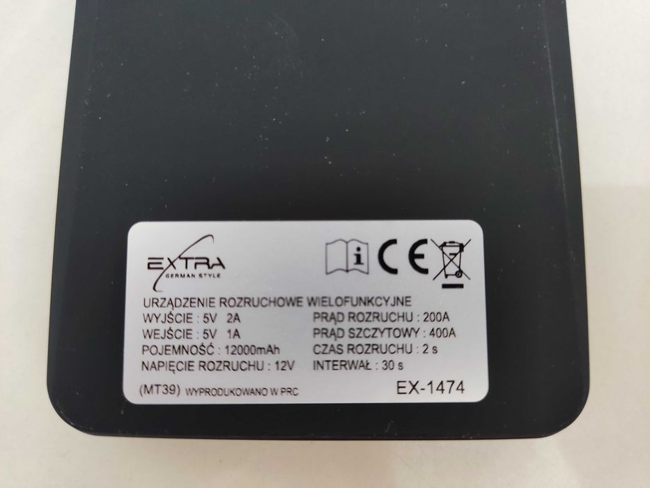 Urządzenie Rozruchowe 12000 mAh Powerbank 12V Starter Booster ZESTAW