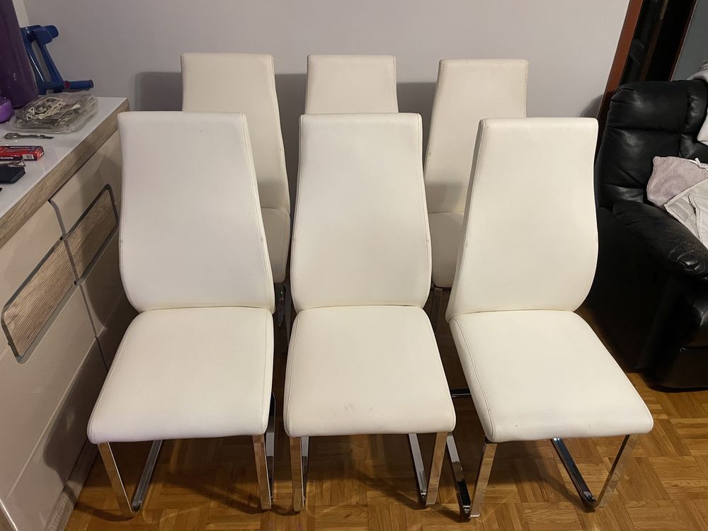 Krzesła eleganckie eco-skóra komplet 6 szt.