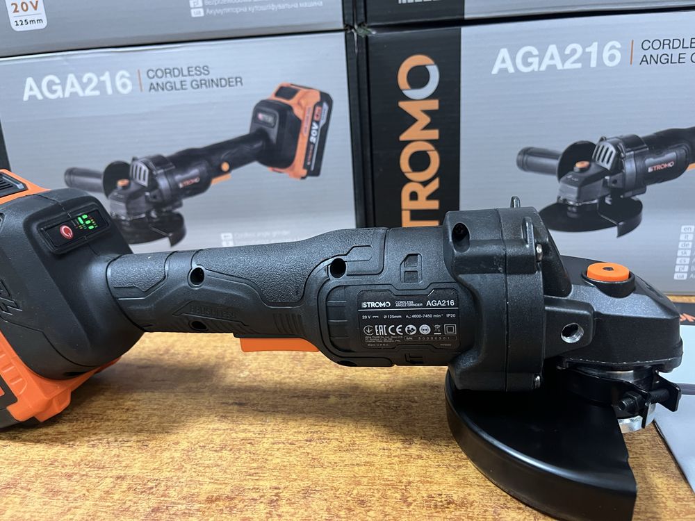 Болгарка акумуляторна Stromo AGA216 Тушка або Комплект з 4А акб + ЗП