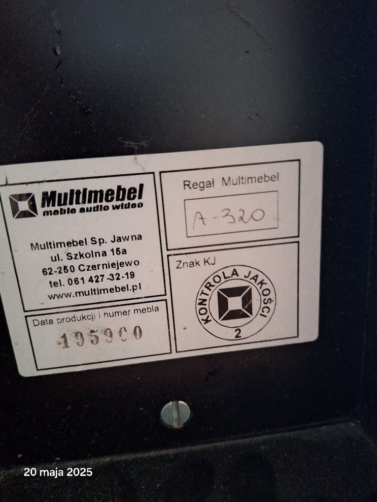 Multimebel regał RTV z wieszakiem na TV LED OLED