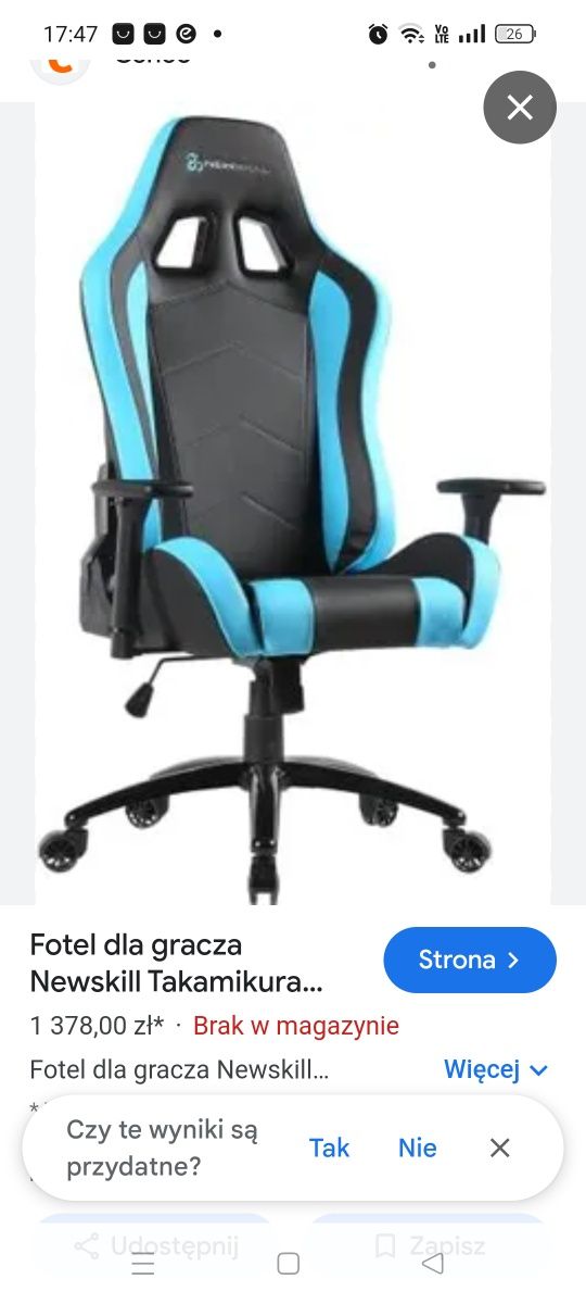 Fotel dla Graczy Newskill Takamikura ganingowy jak nowy