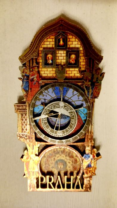 Praga drewniany magnes na lodówkę