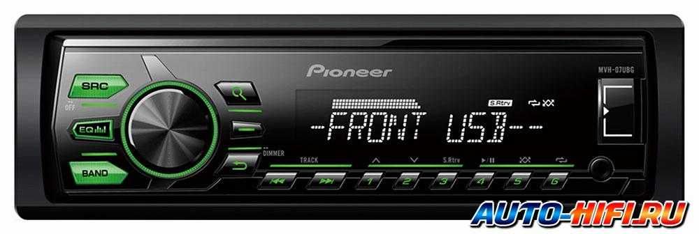 radio Pioneer MVH-190UB AUX USB czerwone / zielone, opcja bluetooth