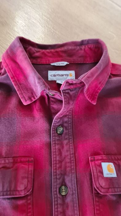 Koszula w kratę Carhartt. Czerwona. Gruba. Rozmiar M.  Skate drip y2k