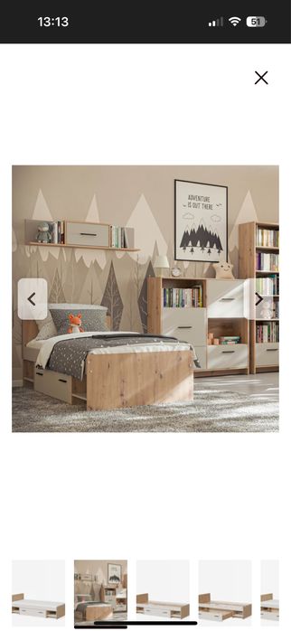 Łóżko ze stelażem i szufladą 90x200 NOWE