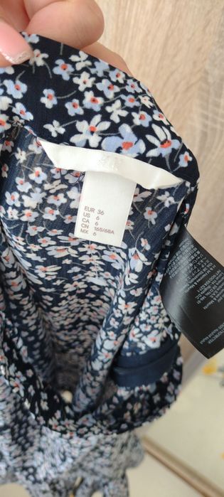 Spódnica maxi S kwiaty kwiatuszki drobne kwiatki H&m