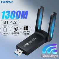 Адаптер WIFI 2,4G/5G Bluethooh 4.2 USB 3.0 1300 Мбіт/с Fenvi