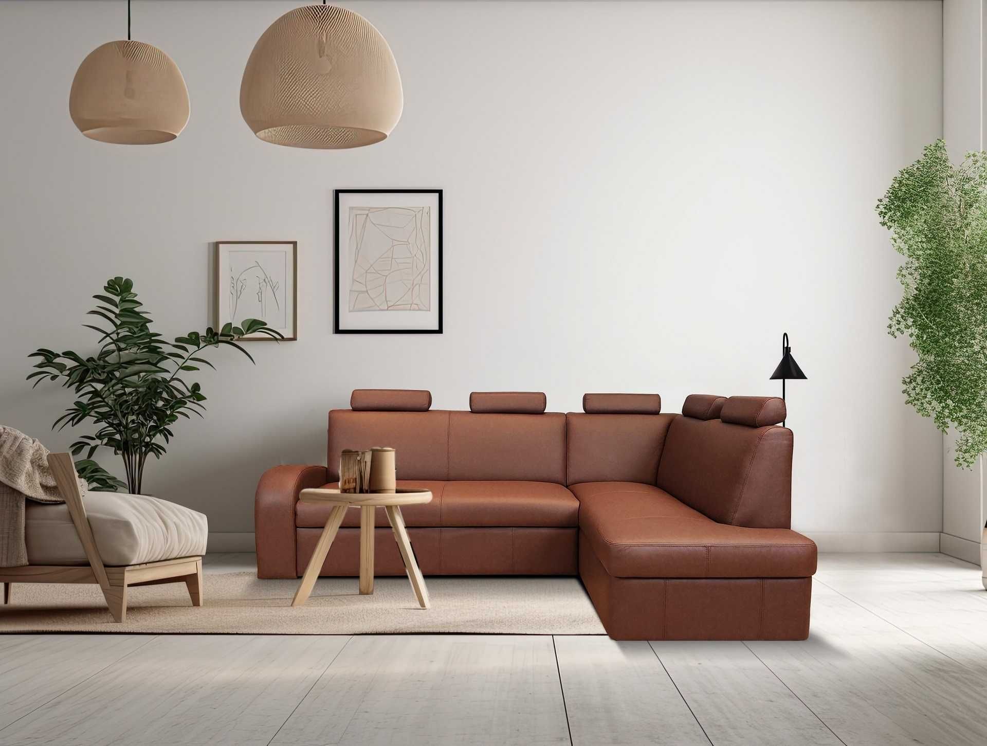 Narożnik skórzany 245x164 sofa rogówka ze skóry skóra natur. PRODUCENT