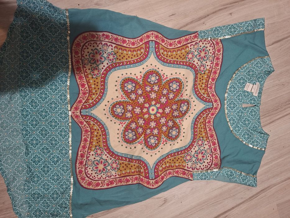 Sukienka Monsoon Boho Zielona Etno