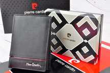 Portfel skórzany męski Pierre Cardin nowa linia red black